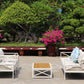 5-Piece Modern Outdoor Lounge Furniture Set Inc 3-Seater Day Bed, Coffee Table, Side Table & 3+1+1