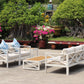 5-Piece Modern Outdoor Lounge Furniture Set Inc 3-Seater Day Bed, Coffee Table, Side Table & 3+1+1