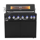 Rockpool Black 6 Burner Non Wok BBQ Module - LPG Plug Play, Rotisserie & Cover Included.