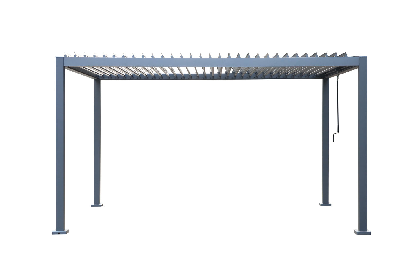 GazeboMate Combo: 3M x 4M Charcoal Aluminium Louvered Gazebo + Charcoal Retractable Privacy Screen