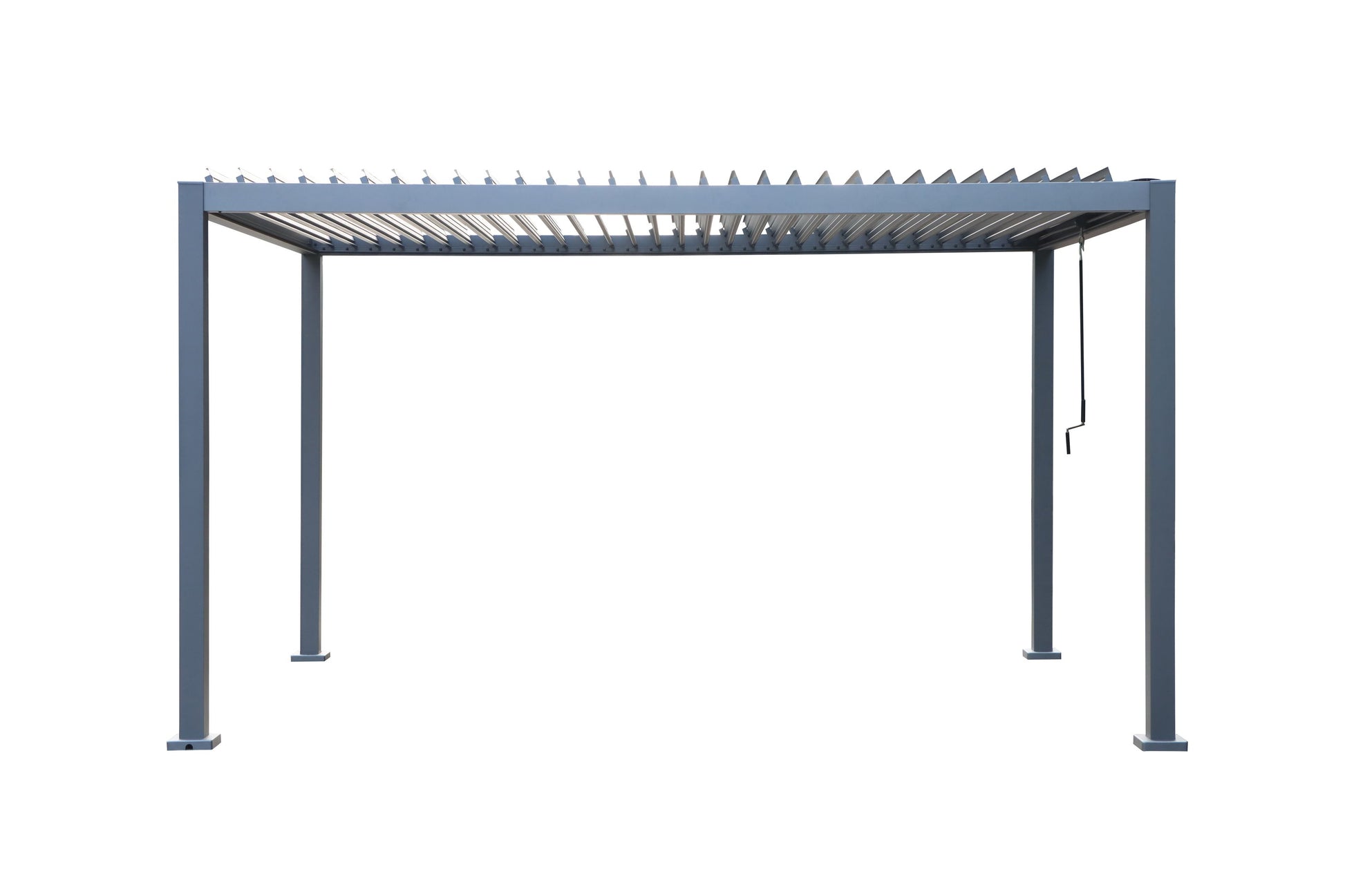 GazeboMate Combo: 3M x 4M Charcoal Aluminium Louvered Gazebo + Charcoal Retractable Privacy Screen
