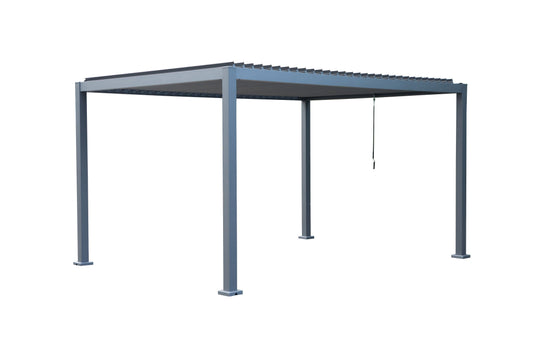GazeboMate Combo: 4M x 4M Monument Aluminium Louvered Gazebo + Retractable Privacy Screen