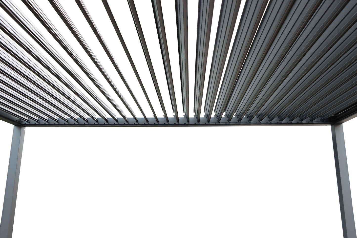 GazeboMate Combo: 3M x 4M Charcoal Aluminium Louvered Gazebo + Charcoal Retractable Privacy Screen