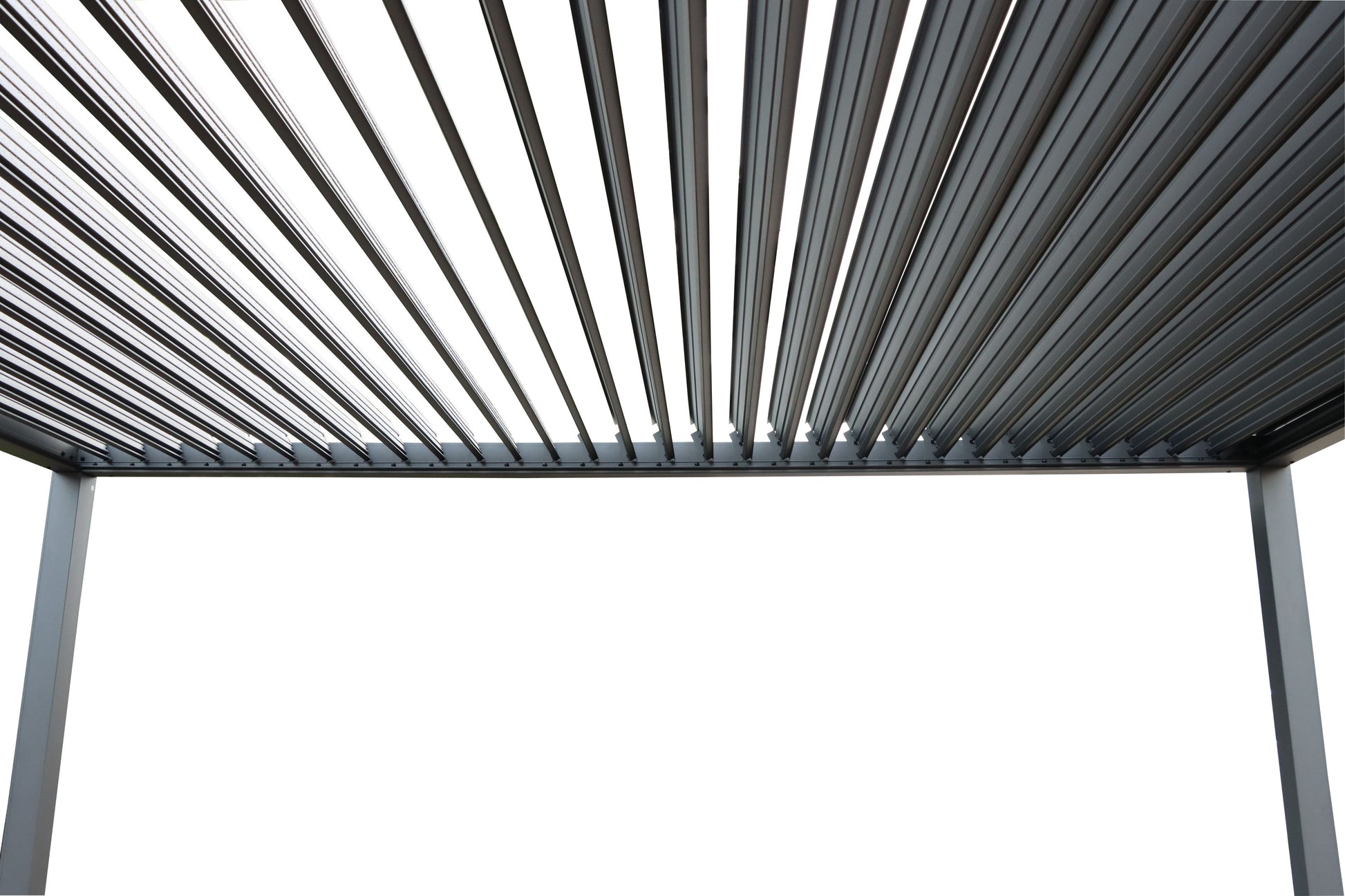 GazeboMate Combo: 3M x 4M Charcoal Aluminium Louvered Gazebo + Charcoal Retractable Privacy Screen
