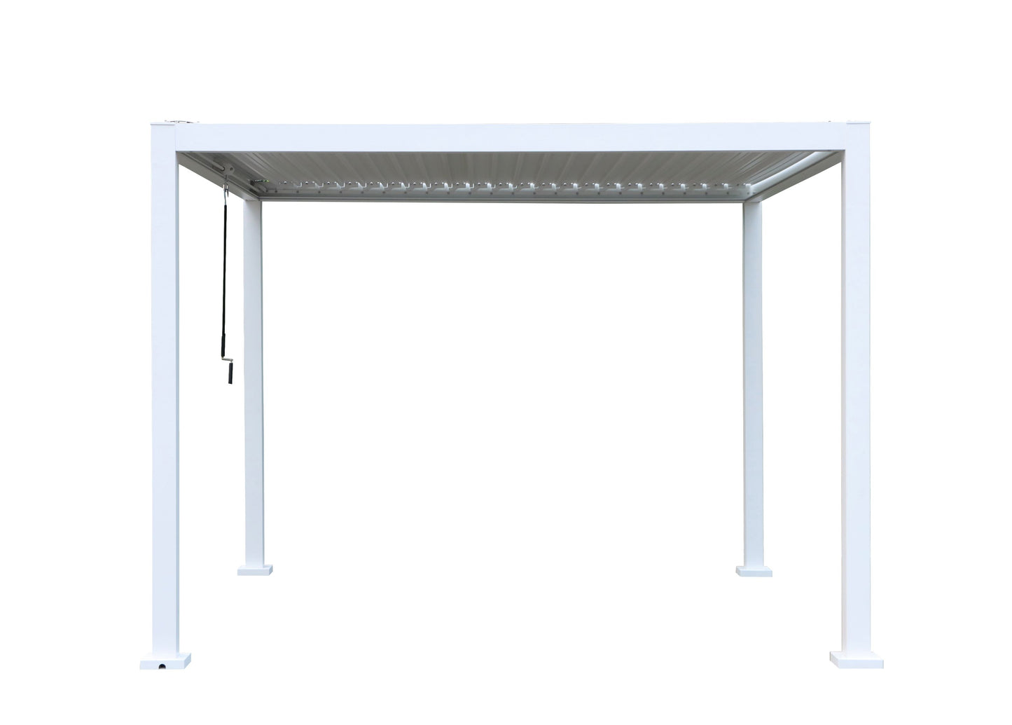 GazeboMate 4x4M Semi Permanent Louvered Gazebo Aluminium Pergola White Heavy Duty Wind Resistant