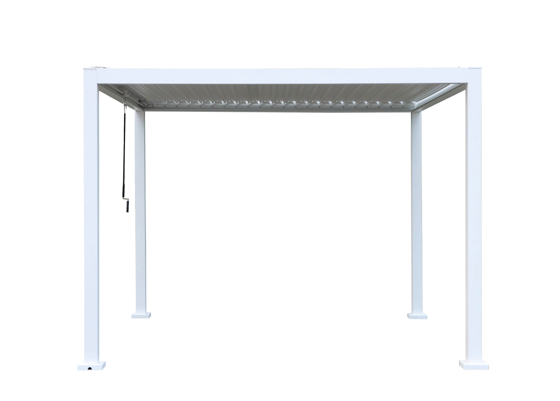 GazeboMate 4x4M Semi Permanent Louvered Gazebo Aluminium Pergola White Heavy Duty Wind Resistant