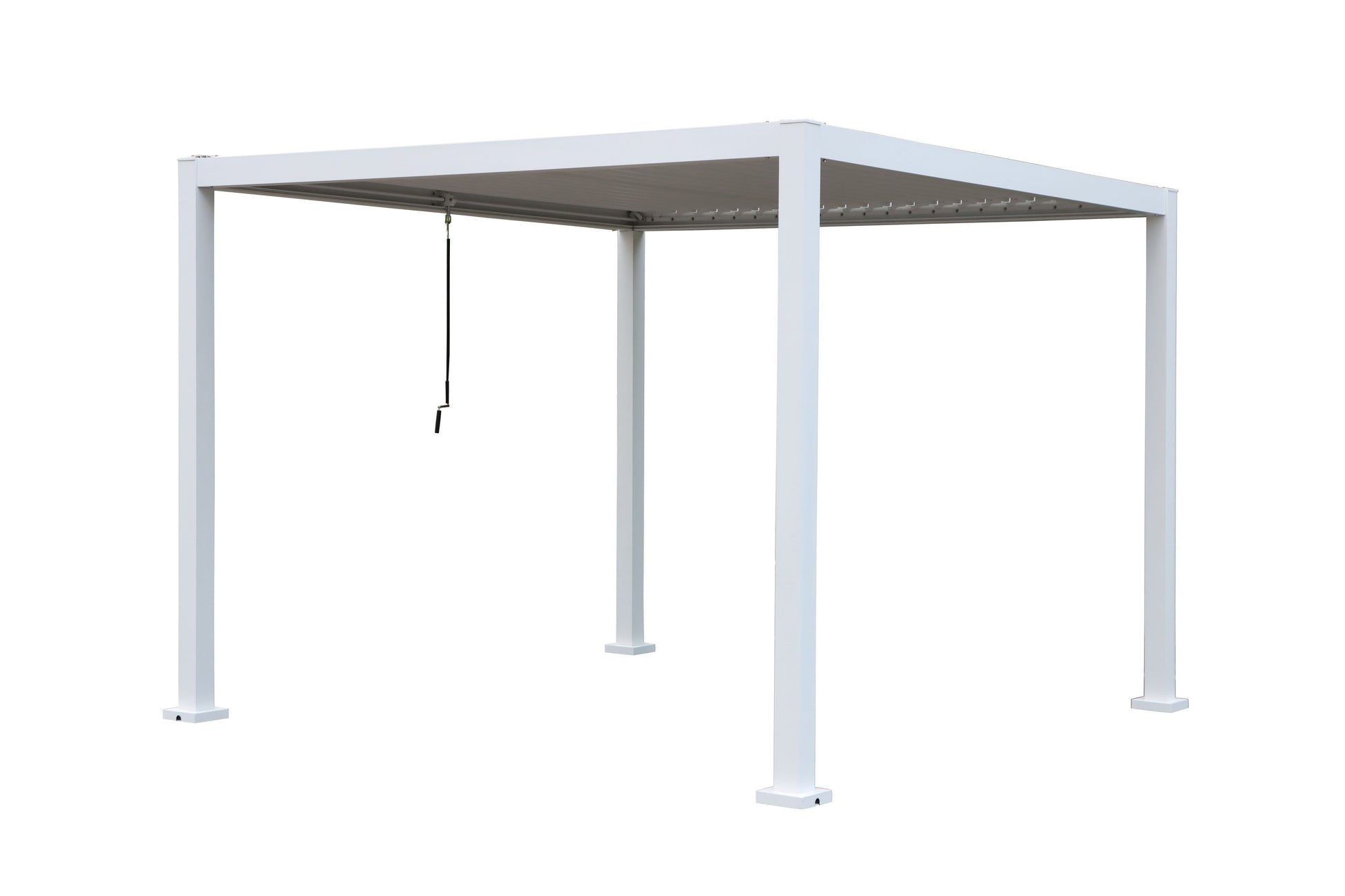 GazeboMate 4x4M Semi Permanent Louvered Gazebo Aluminium Pergola White Heavy Duty Wind Resistant