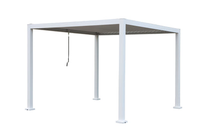 test rey 1 GazeboMate 3x3M Semi Permanent Louvered Gazebo White Aluminium Heavy Duty Wind Resistant