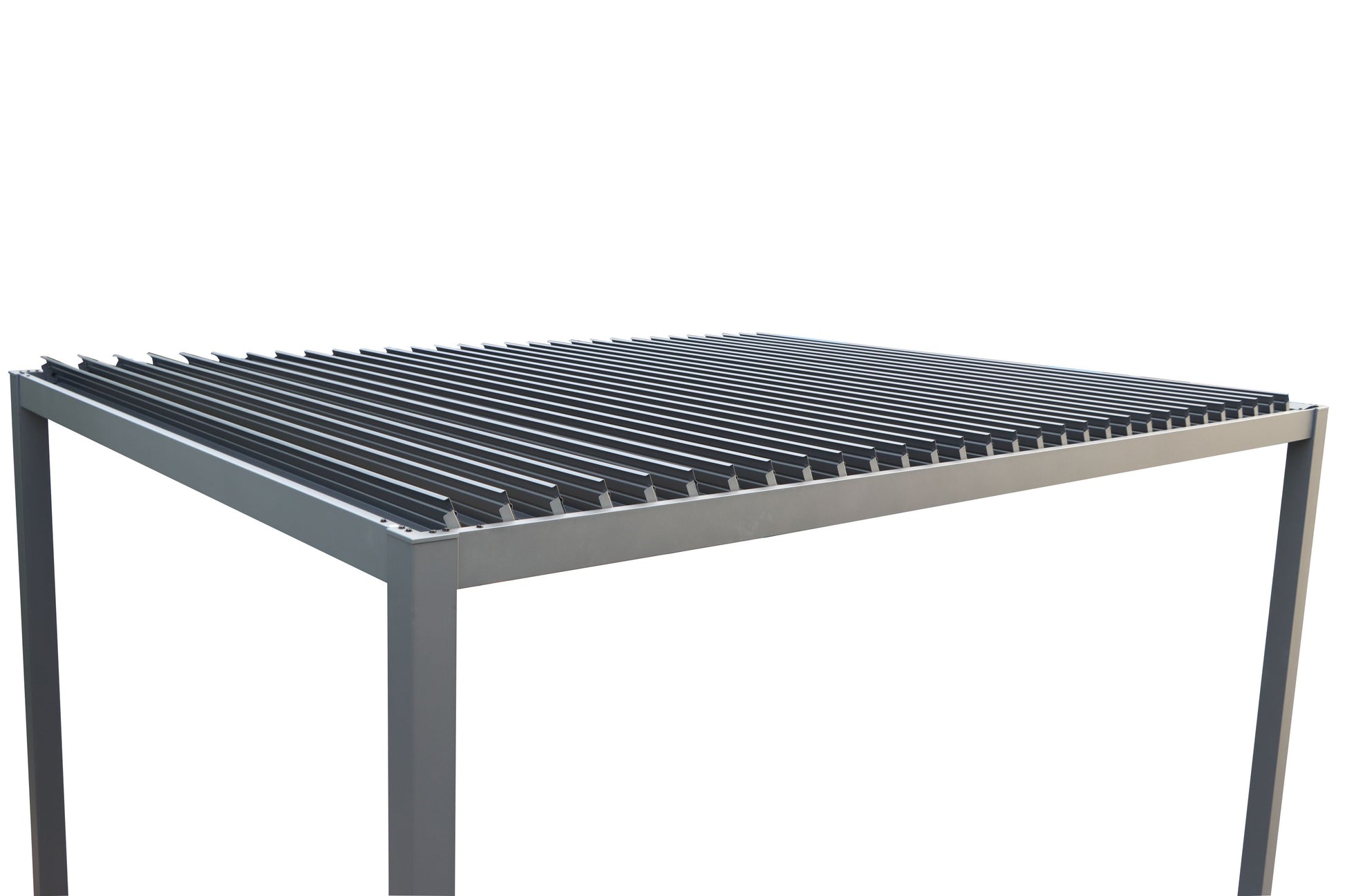 GazeboMate Combo: 3M x 4M Charcoal Aluminium Louvered Gazebo + Charcoal Retractable Privacy Screen