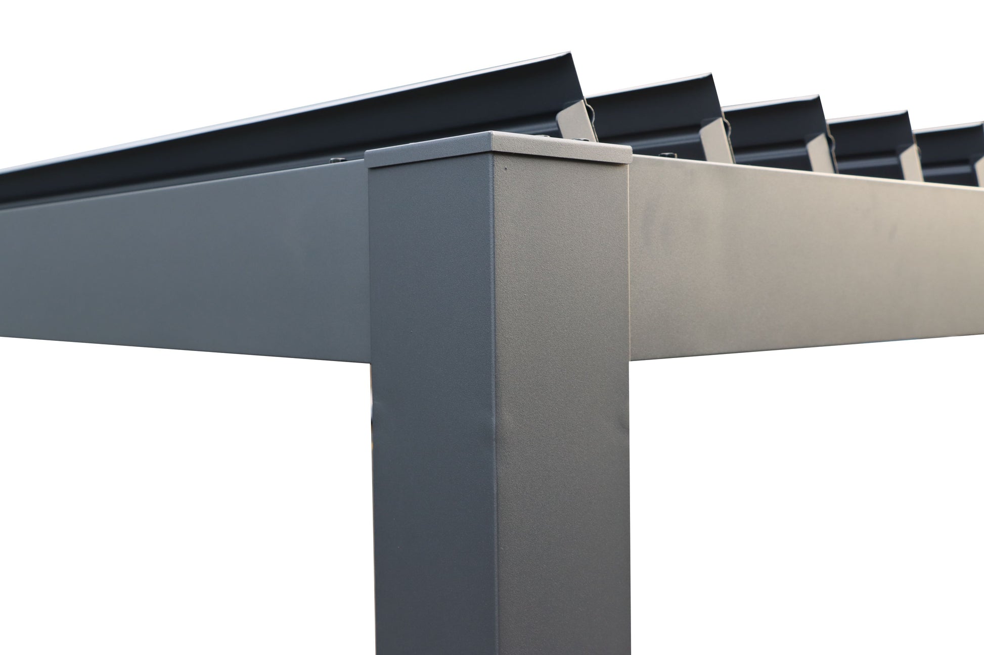 GazeboMate Combo: 3M x 4M Charcoal Aluminium Louvered Gazebo + Charcoal Retractable Privacy Screen