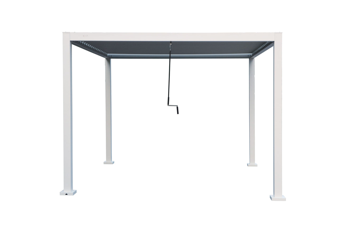GazeboMate 4x4M Semi Permanent Louvered Gazebo Aluminium Pergola White Heavy Duty Wind Resistant