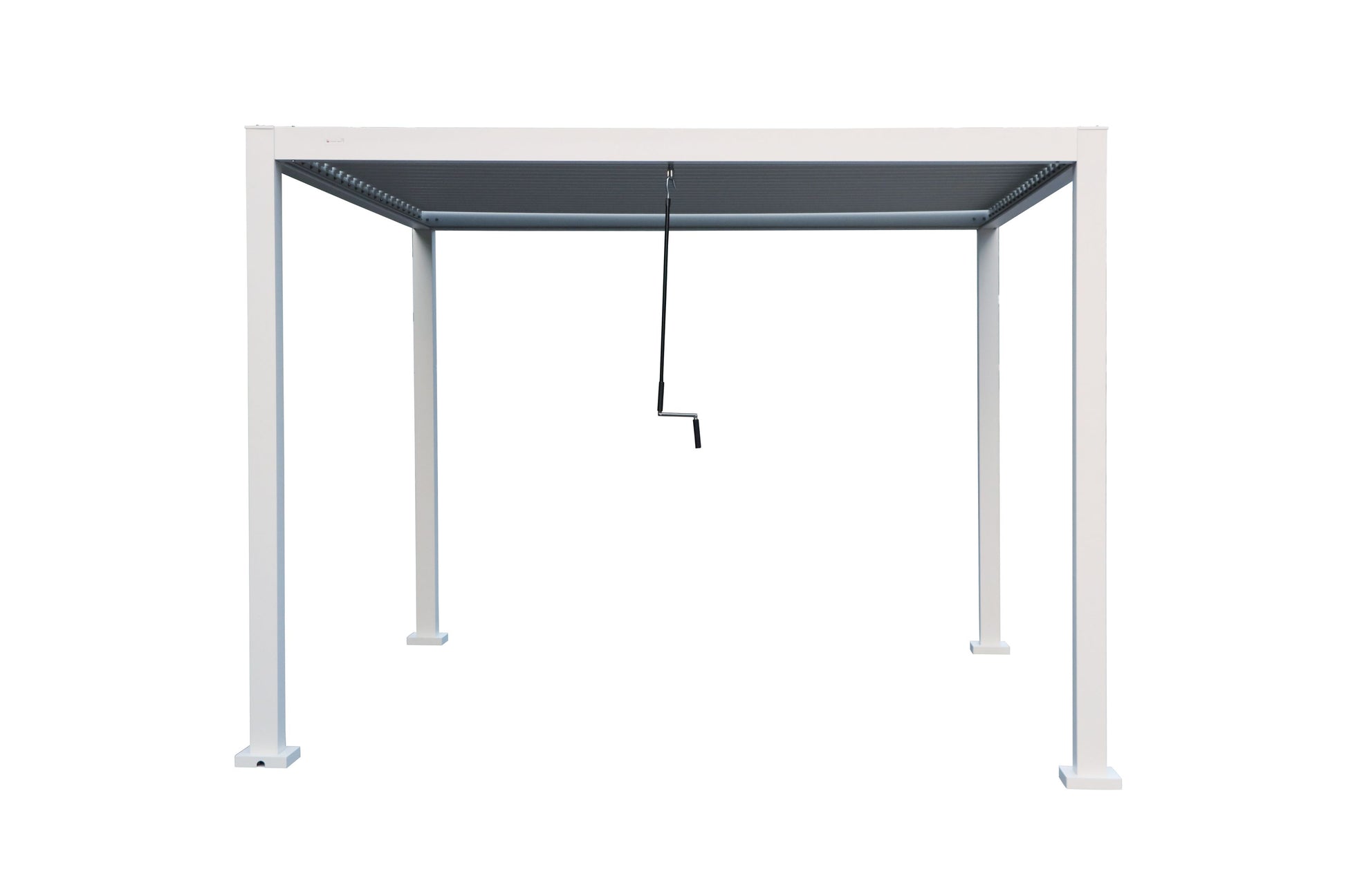 GazeboMate 4x4M Semi Permanent Louvered Gazebo Aluminium Pergola White Heavy Duty Wind Resistant