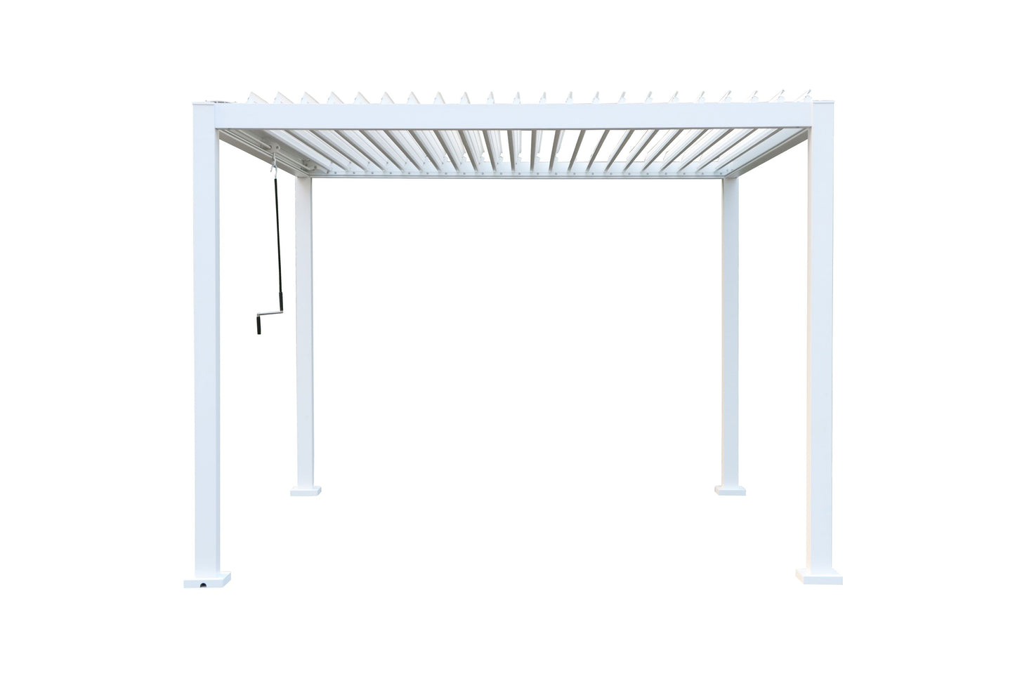 GazeboMate 4x4M Semi Permanent Louvered Gazebo Aluminium Pergola White Heavy Duty Wind Resistant