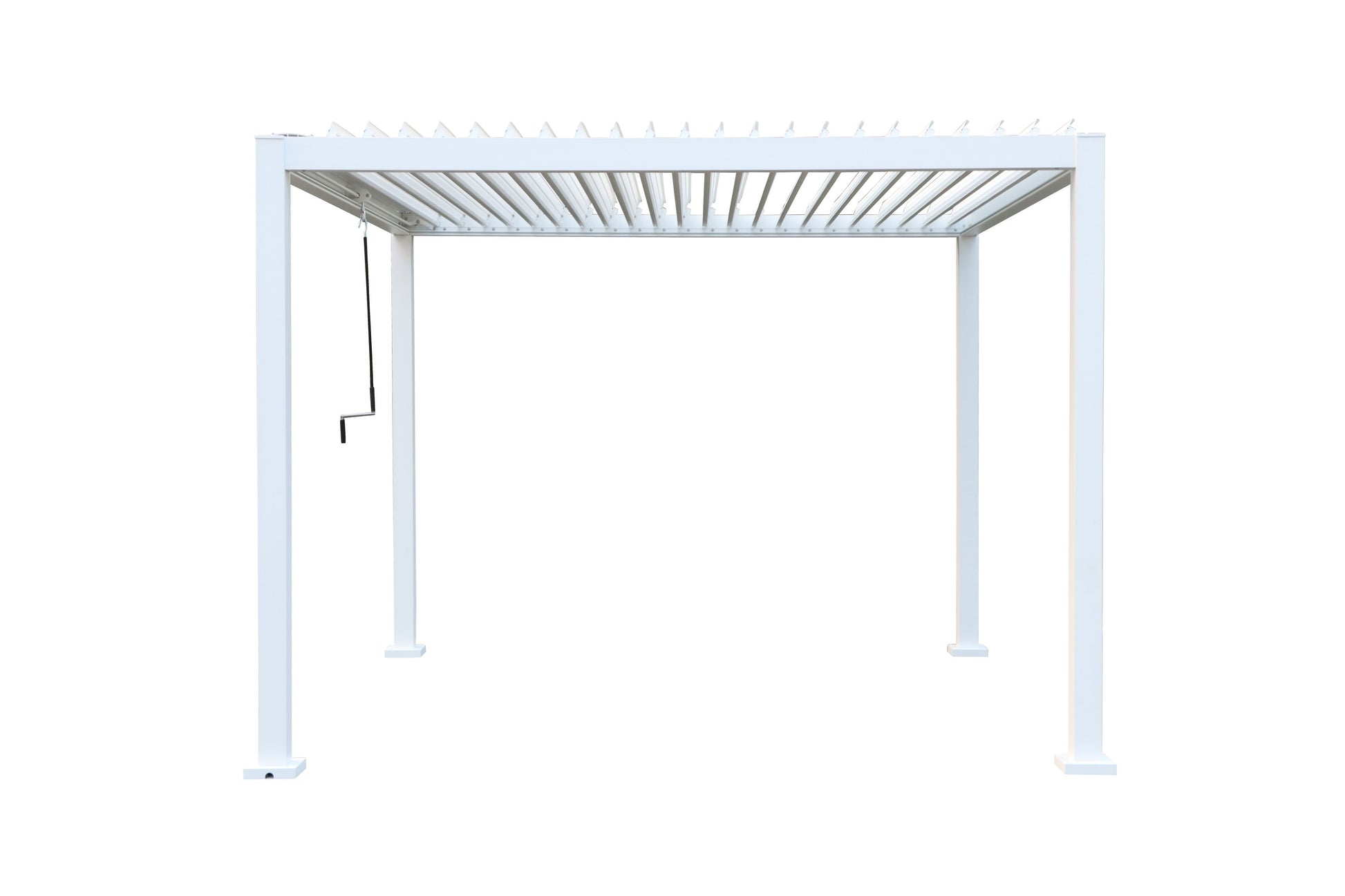 GazeboMate 4x4M Semi Permanent Louvered Gazebo Aluminium Pergola White Heavy Duty Wind Resistant