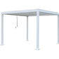 GazeboMate 4x4M Semi Permanent Louvered Gazebo Aluminium Pergola White Heavy Duty Wind Resistant