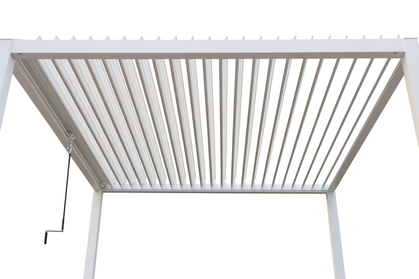 GazeboMate 4x4M Semi Permanent Louvered Gazebo Aluminium Pergola White Heavy Duty Wind Resistant