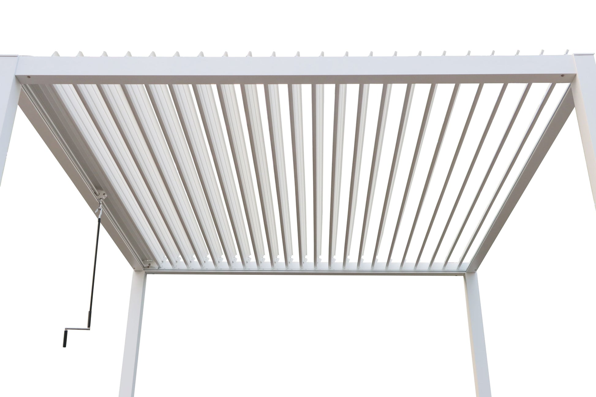 GazeboMate 4x4M Semi Permanent Louvered Gazebo Aluminium Pergola White Heavy Duty Wind Resistant