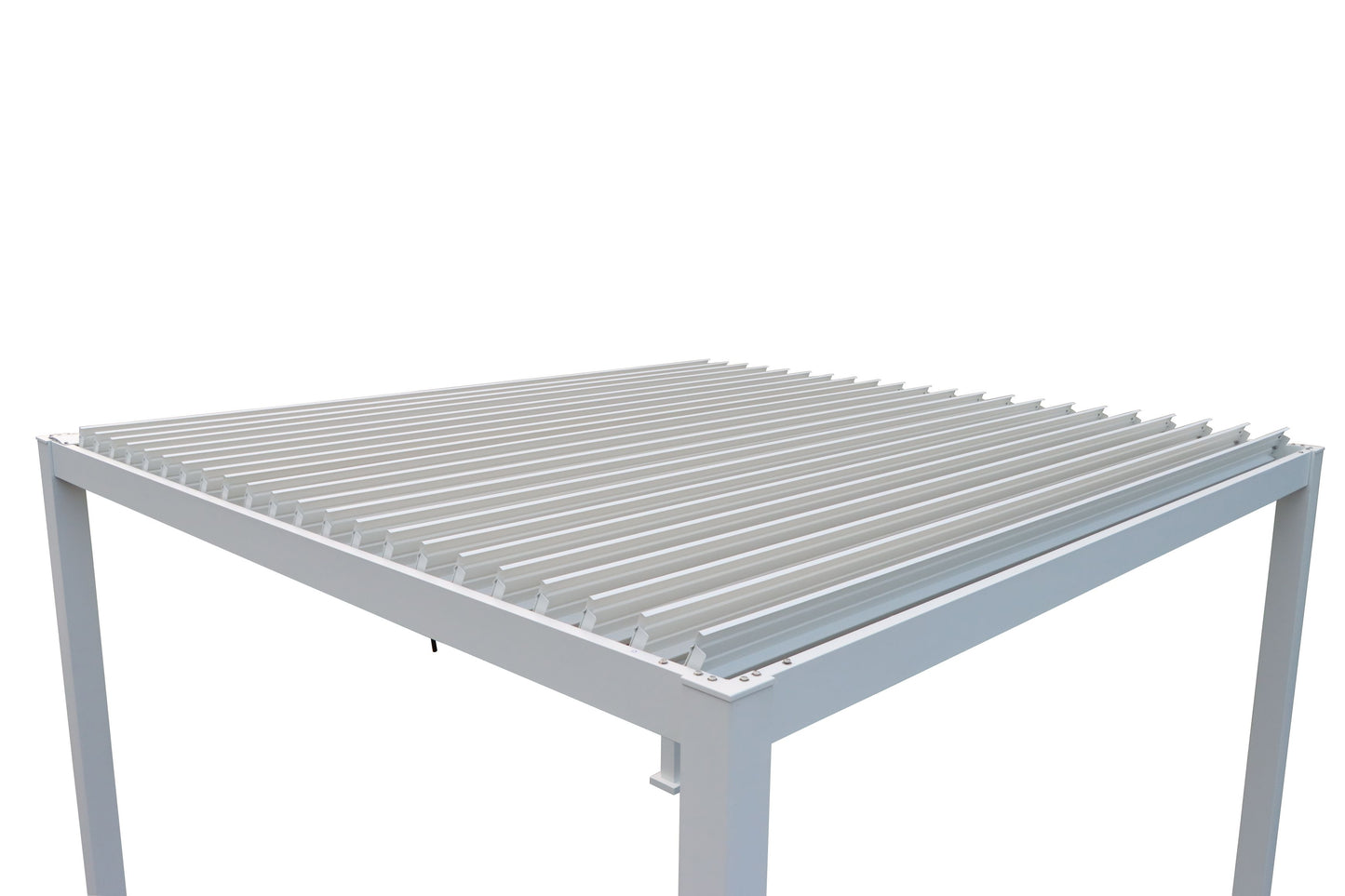 GazeboMate 4x4M Semi Permanent Louvered Gazebo Aluminium Pergola White Heavy Duty Wind Resistant