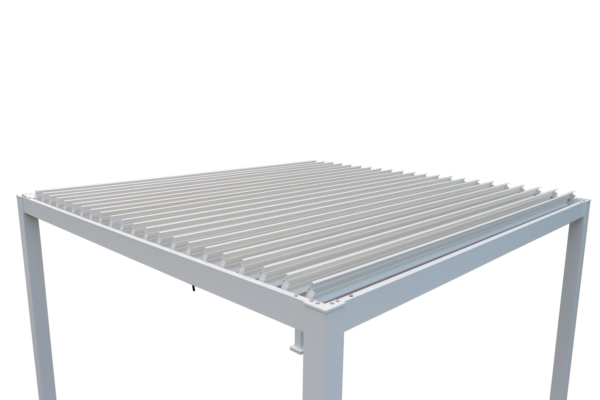 GazeboMate 4x4M Semi Permanent Louvered Gazebo Aluminium Pergola White Heavy Duty Wind Resistant