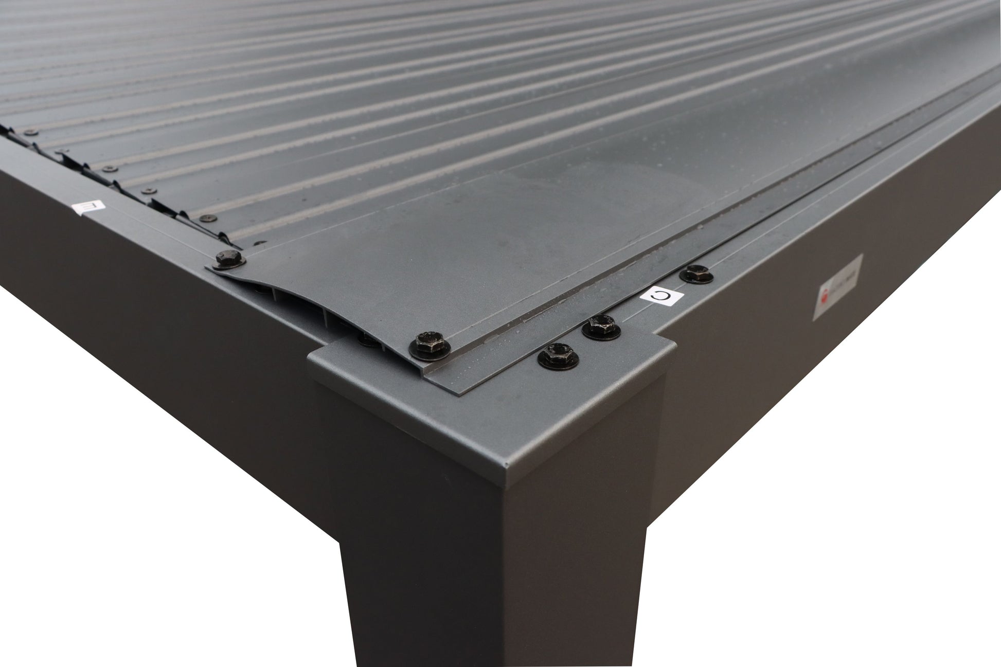 GazeboMate Combo: 3M x 4M Charcoal Aluminium Louvered Gazebo + Charcoal Retractable Privacy Screen