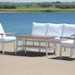 Modern 4-Piece White Aluminium Wheather Resistant Outdoor Lounge Set inc coffee table & pillows