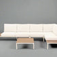 Modular Sofa Outdoor Furniture Set White Aluminium White Cusions Modular 4 Piece inc Coffe Table