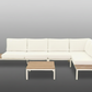 Modular Sofa Outdoor Furniture Set White Aluminium White Cusions Modular 4 Piece inc Coffe Table