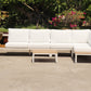 Modular Sofa Outdoor Furniture Set White Aluminium White Cusions Modular 4 Piece inc Coffe Table