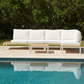 Modular Sofa Outdoor Furniture Set White Aluminium White Cusions Modular 4 Piece inc Coffe Table