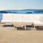 Modular Sofa Outdoor Furniture Set White Aluminium White Cusions Modular 4 Piece inc Coffe Table