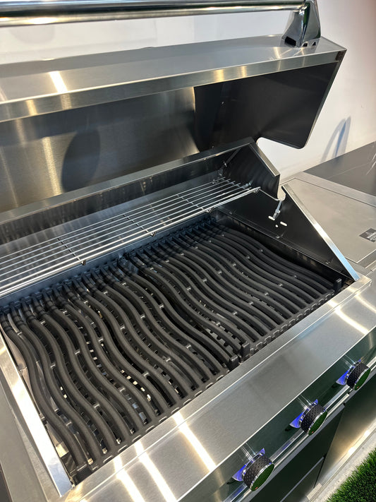 Floor Stock 2.8M Charcoal & Stainless Felix 4B + Wok Designer BBQ including Fridge, Sink and Storage Cupboard