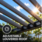 GazeboMate Louvered Gazebo + Aluminium Privacy Side Wall – Monument Charcoal