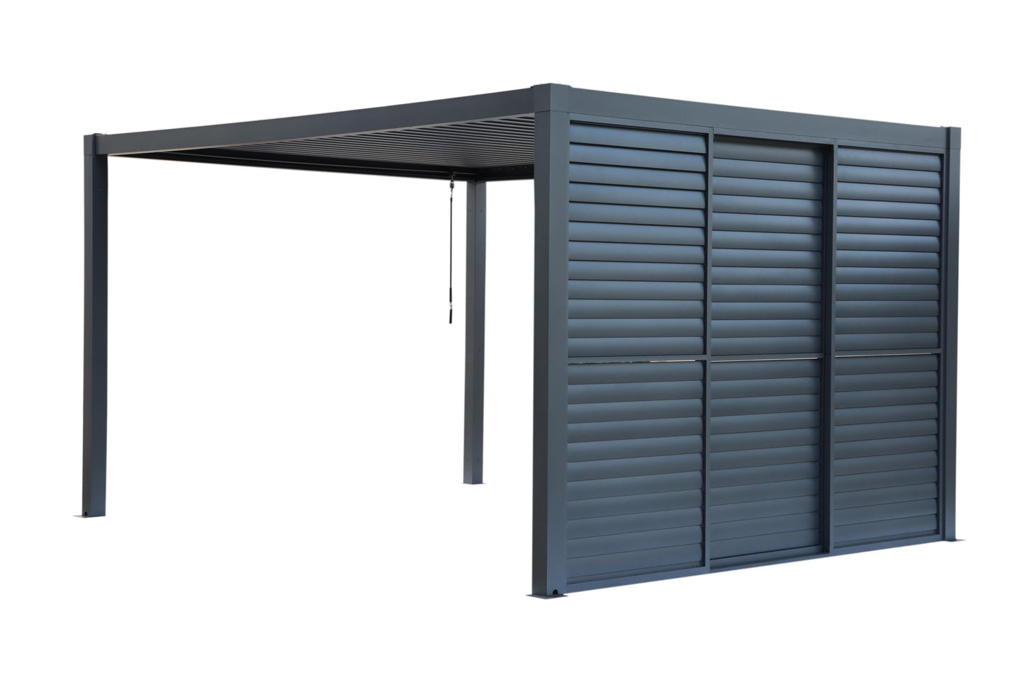 Pergola Shutter Wall in Mounment Powder Coated suits 2.4M, 3M,4M, Gazebo Mate Louvered Gazebo