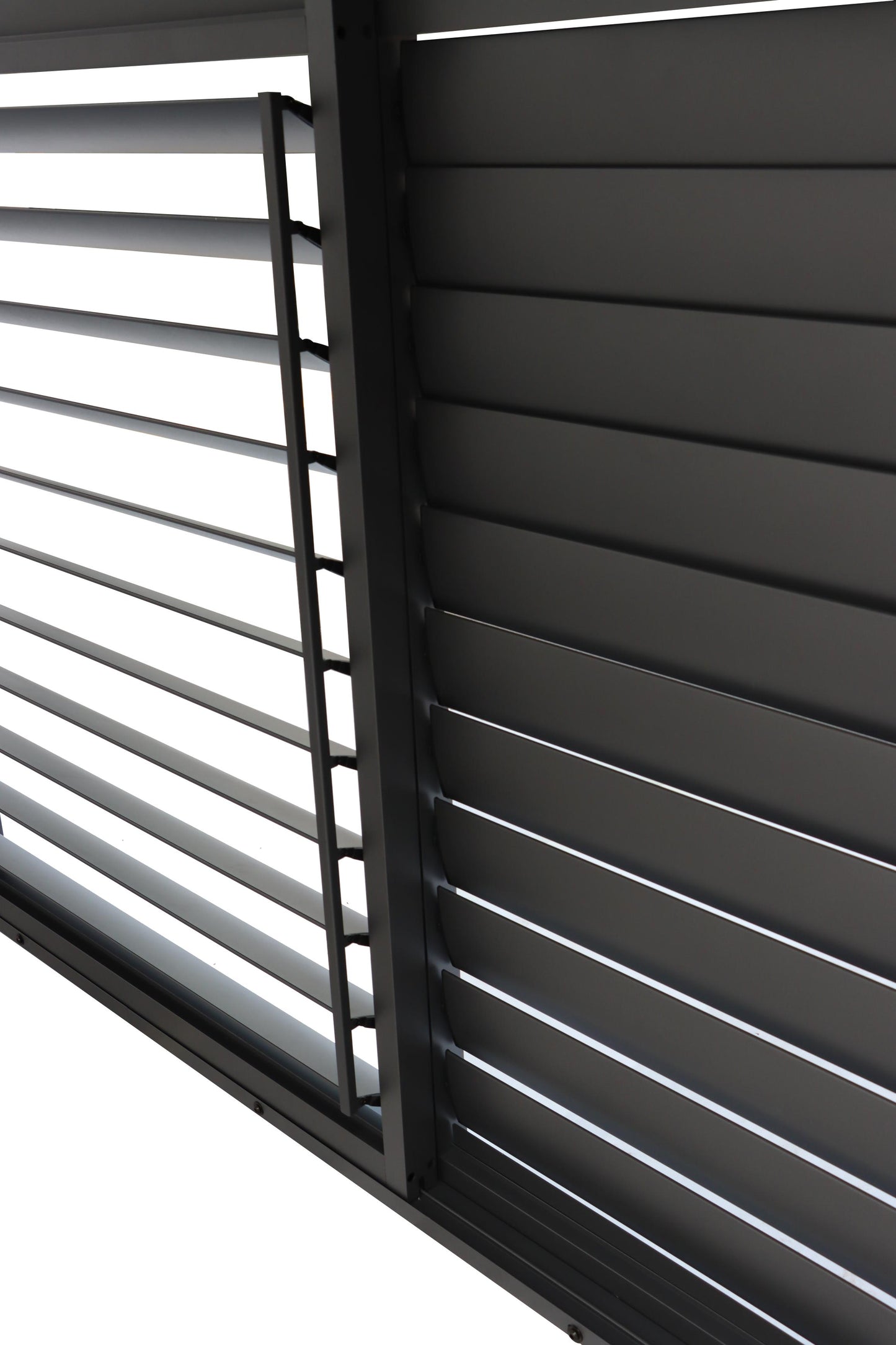 Pergola Shutter Wall in Mounment Powder Coated suits 2.4M, 3M,4M, Gazebo Mate Louvered Gazebo