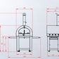 Grill King 22” Outdoor Gas Pizza Oven: Stainless Steel BBQ Pizza Oven Stone Trolley Large Pizza Oven Size