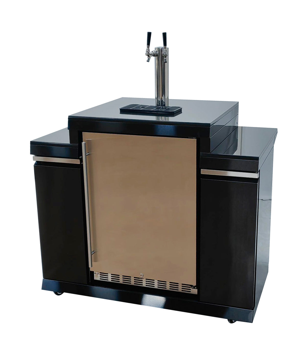 Kingsley 6Burner Outdoor BBQ Kitchen + 188L Kegerator Black Stainle