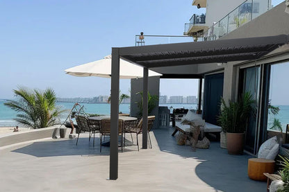 test rey 1 GazeboMate 3M x 3M Wall Mounted Aluminium Louvre Gazebo