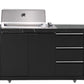 Rockpool Black 4B Raised Hood BBQ Kitchen + 3 Draws Module (BBQ Only Fridge Sink Sold Seperate) - LPG Inc Rotisserie & BBQ Cover
