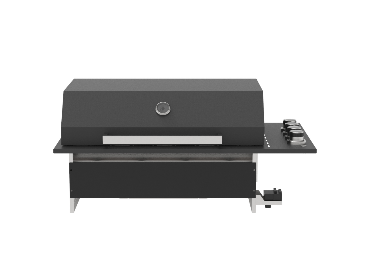 Grill King Slimline 4 Burner Drop In BBQ | Black Stainless Steel