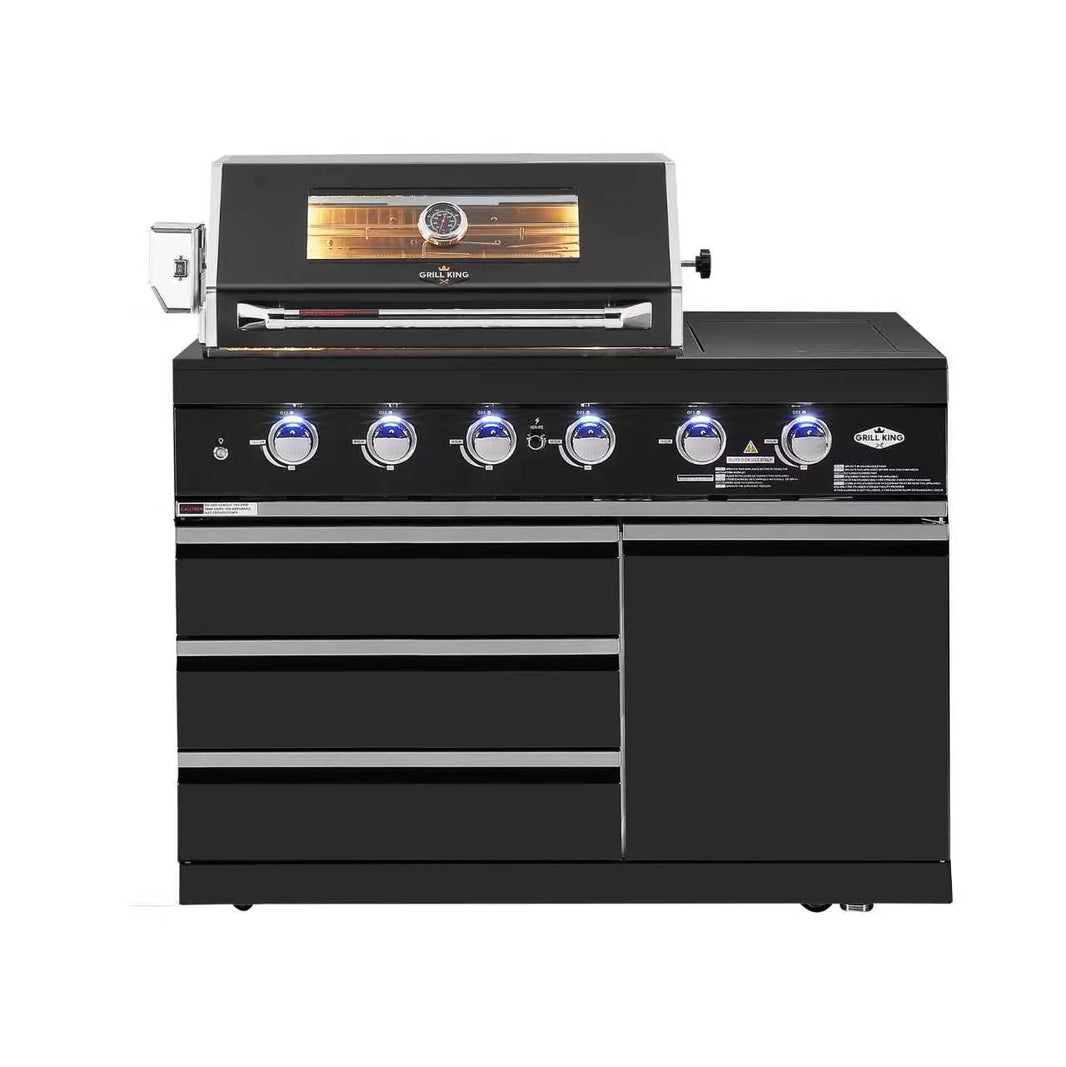 Kingsley 4B + Wok Black Stainless Steel BBQ Module (BBQ Only Fridge Sink Sold Seperate)