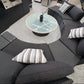 Kabul Rattan Half Moon Sofa Black Outdoor Furniture Set - EX DISPLAY
