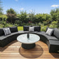 Kabul Rattan Half Moon Sofa Black Outdoor Furniture Set - EX DISPLAY