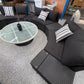 Kabul Rattan Half Moon Sofa Black Outdoor Furniture Set - EX DISPLAY