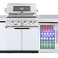 4-Burner SS Built-In BBQ Outdoor Kitchen with 208L Bar Fridge - Rockpool White
