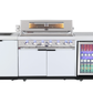 Rockpool 6B Non Wok: Designer Outdoor BBQ Kitchen Package Inc Fridge & Sink, Rotisserie, BBQ Cover, White Doors Hamptom Design 2.4M | 1DR Fridge + 1DR Sink