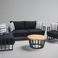 Black Maximus Aluminium Outdoor 4 Piece Lounge Set | Black Aluminium + Cusions