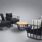 Black Maximus Aluminium Outdoor 4 Piece Lounge Set | Black Aluminium + Cusions
