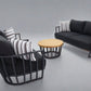 Black Maximus Aluminium Outdoor 4 Piece Lounge Set | Black Aluminium + Cusions