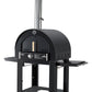 Grill King 22” Outdoor Gas Pizza Oven: Black Stainless Steel BBQ Pizza Oven Stone Trolley Large Pizza Oven Size