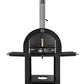 Grill King 22” Outdoor Gas Pizza Oven: Black Stainless Steel BBQ Pizza Oven Stone Trolley Large Pizza Oven Size